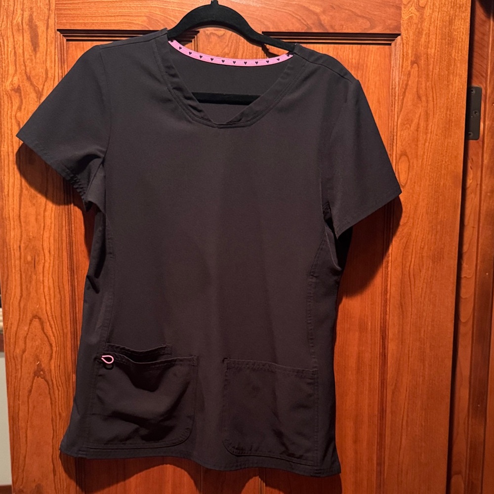 HeartSoul Black Scrub Top